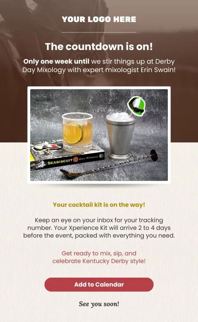 Sample Email #2 - Reminder: 1 Week Before