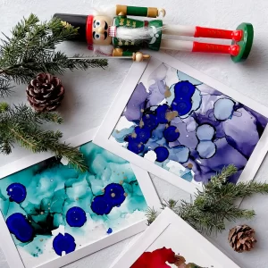 Alcohol Ink Holiday Cards